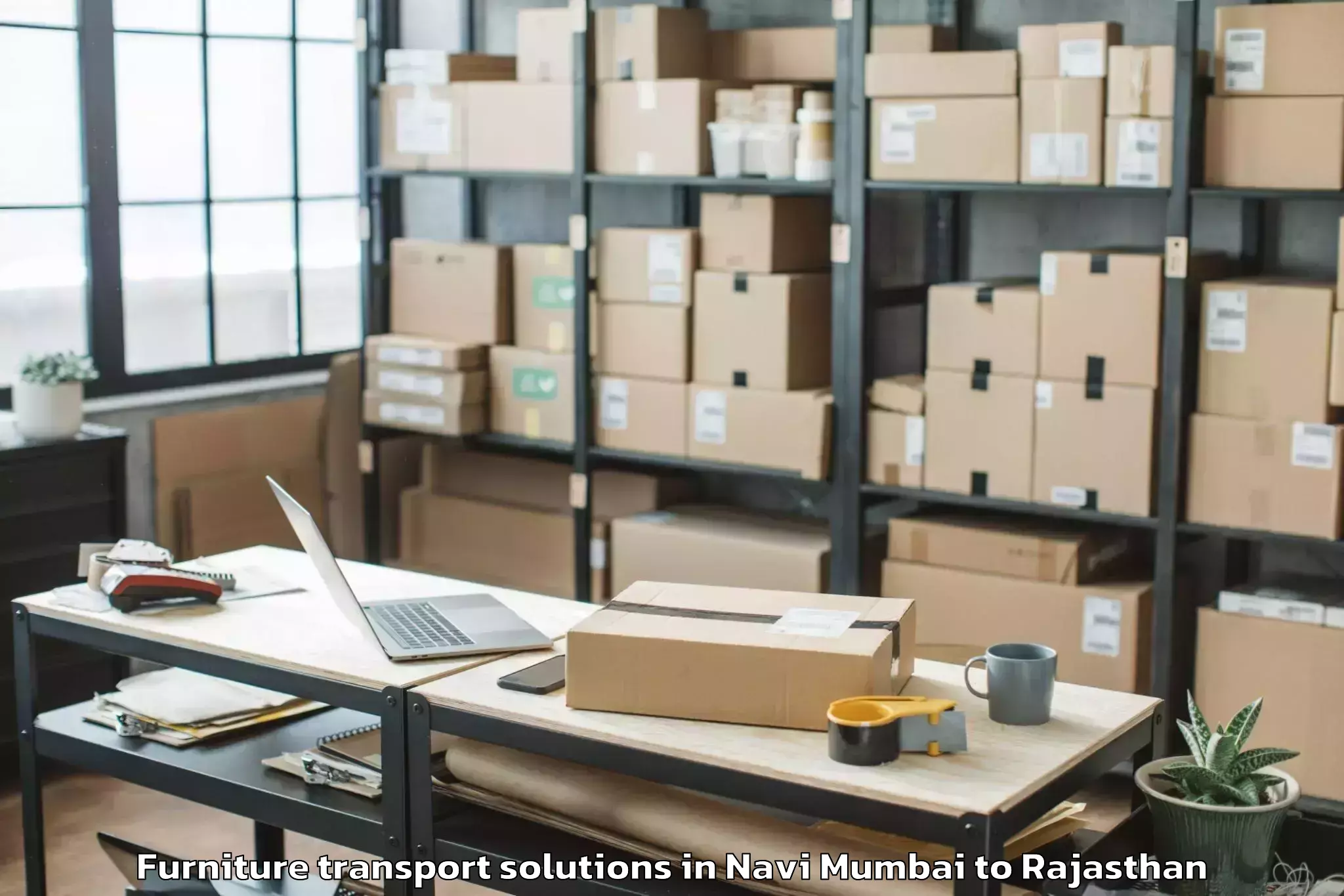 Trusted Navi Mumbai to Kankroli Furniture Transport Solutions